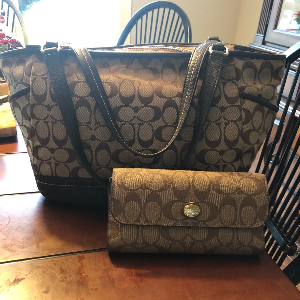 Coach brand purse and matching wallet